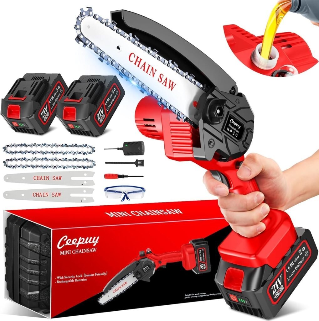 CEEPUY 2x4000mAh Mini Motosierra Bateria
